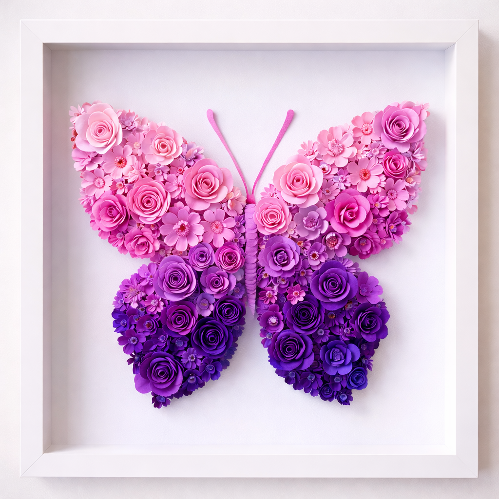 Papírový motýl z květin – inspirace pro tvoření z papíru