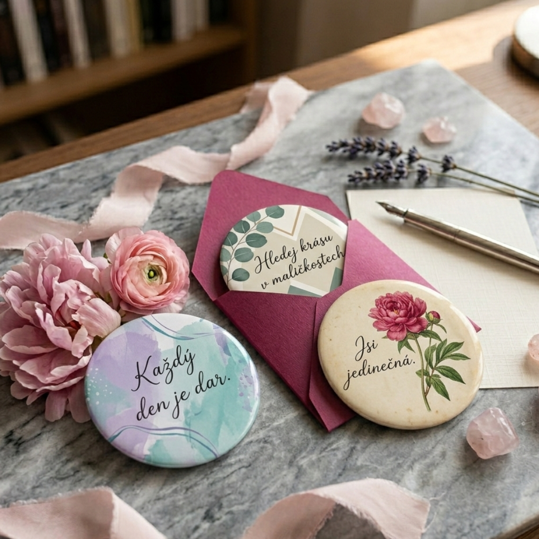 Zakázková výroba zrcátek, placek a magnetů v Jičíně