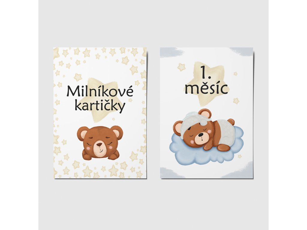 Milníkové kartičky pro chlapečka, Zvířátka, detail 4