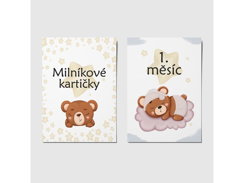 Milníkové kartičky pro holčičku, Zvířátka, detail 3