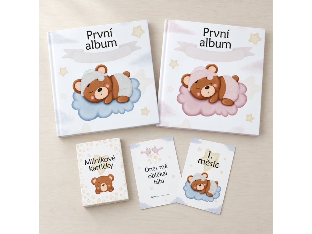 Základní sada pro chlapečka, album a kartičky, přehled